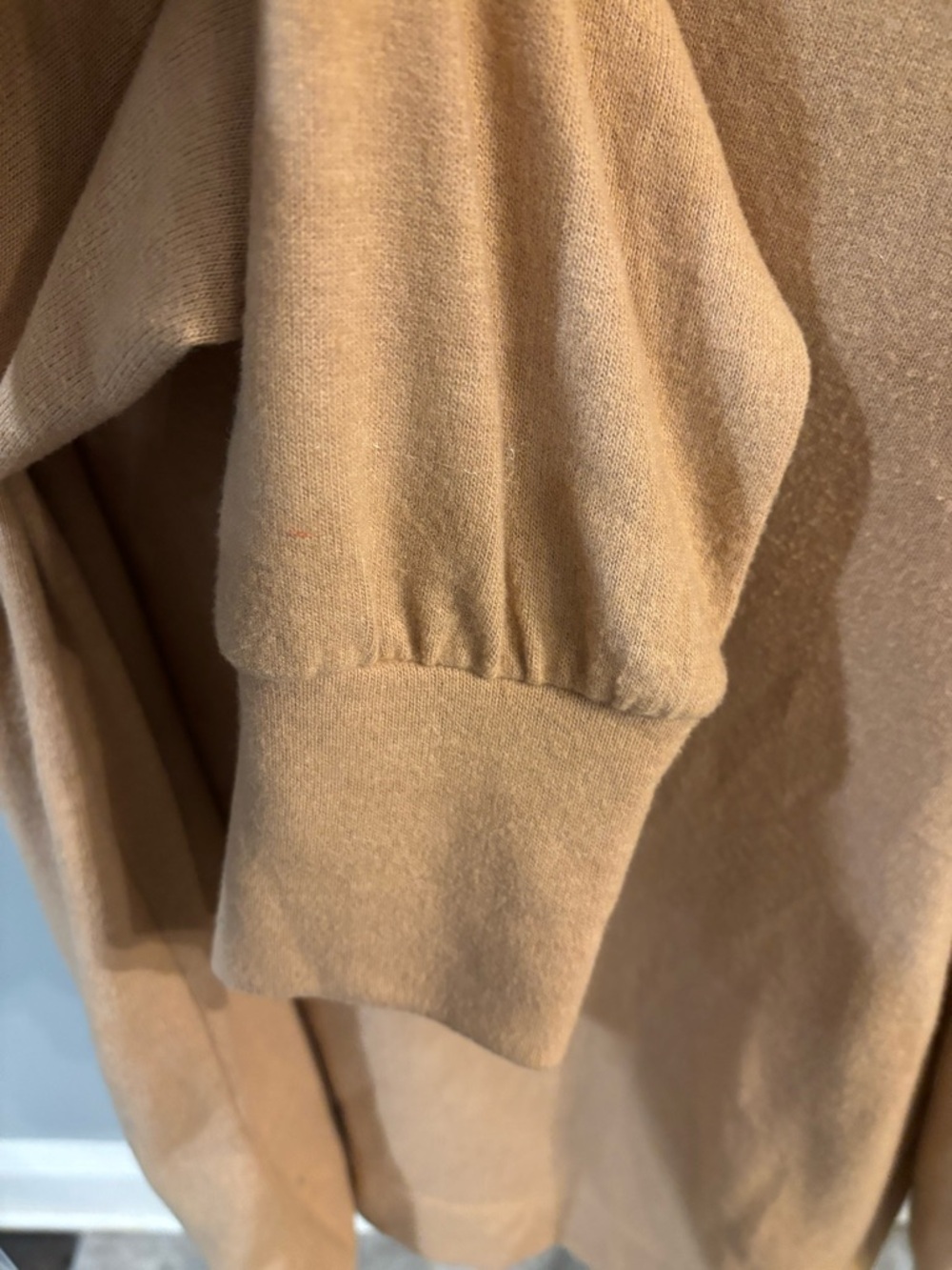 LOFT Camel Crewneck Knit Top with puff sleeves women’s size xl - Picture 5 of 7